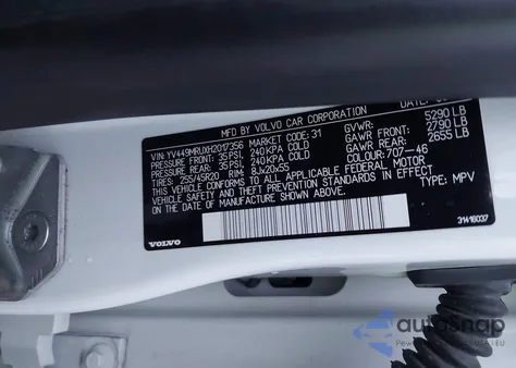 2017 Volvo Xc60 T6 Inscription from USA, damaged, VIN YV449MRUXH2017356